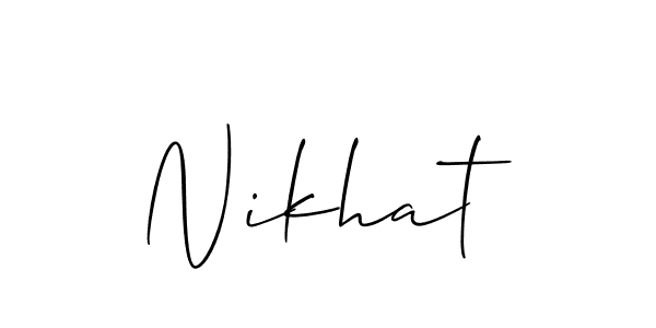 You should practise on your own different ways (Allison_Script) to write your name (Nikhat) in signature. don't let someone else do it for you. Nikhat signature style 2 images and pictures png