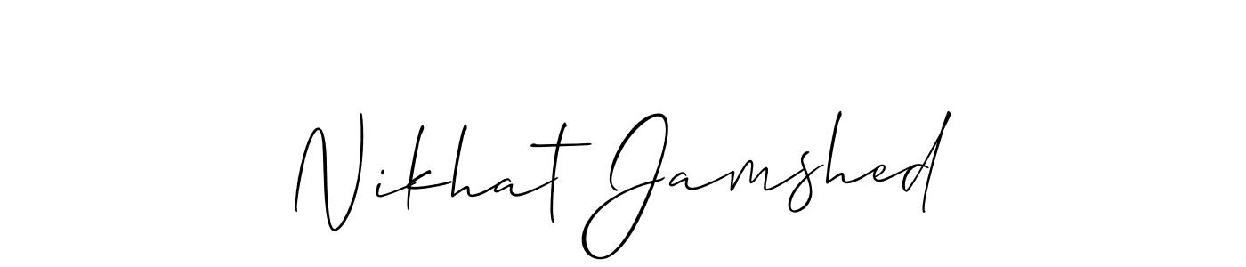 How to Draw Nikhat Jamshed signature style? Allison_Script is a latest design signature styles for name Nikhat Jamshed. Nikhat Jamshed signature style 2 images and pictures png