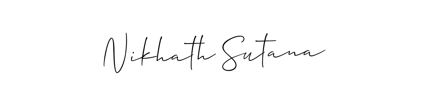 Check out images of Autograph of Nikhath Sutana name. Actor Nikhath Sutana Signature Style. Allison_Script is a professional sign style online. Nikhath Sutana signature style 2 images and pictures png