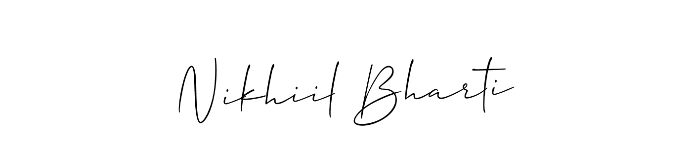 How to Draw Nikhiil Bharti signature style? Allison_Script is a latest design signature styles for name Nikhiil Bharti. Nikhiil Bharti signature style 2 images and pictures png