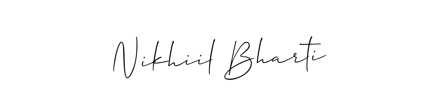 It looks lik you need a new signature style for name Nikhiil Bharti. Design unique handwritten (Allison_Script) signature with our free signature maker in just a few clicks. Nikhiil Bharti signature style 2 images and pictures png