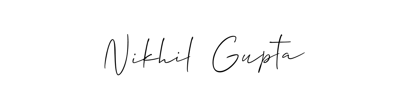 if you are searching for the best signature style for your name Nikhil  Gupta. so please give up your signature search. here we have designed multiple signature styles  using Allison_Script. Nikhil  Gupta signature style 2 images and pictures png