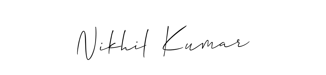 if you are searching for the best signature style for your name Nikhil  Kumar. so please give up your signature search. here we have designed multiple signature styles  using Allison_Script. Nikhil  Kumar signature style 2 images and pictures png