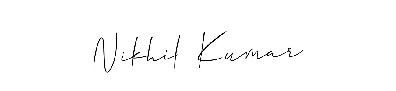 You should practise on your own different ways (Allison_Script) to write your name (Nikhil  Kumar) in signature. don't let someone else do it for you. Nikhil  Kumar signature style 2 images and pictures png