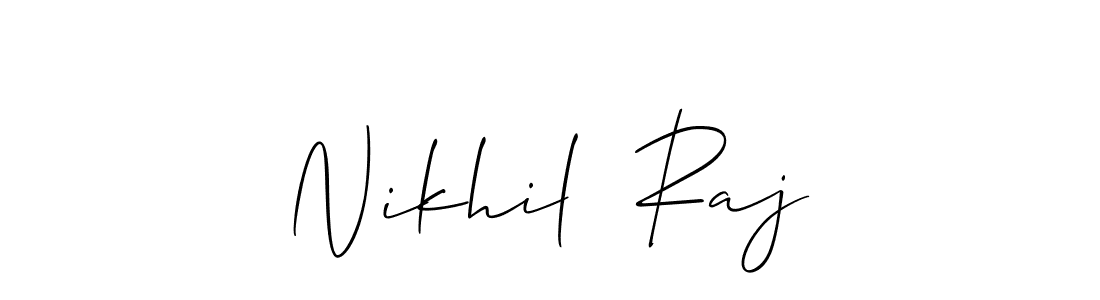 This is the best signature style for the Nikhil  Raj name. Also you like these signature font (Allison_Script). Mix name signature. Nikhil  Raj signature style 2 images and pictures png