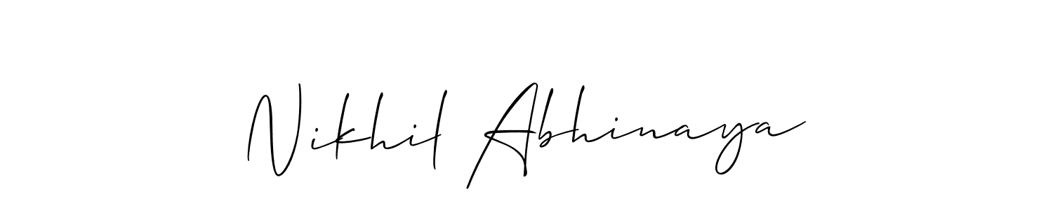 Create a beautiful signature design for name Nikhil Abhinaya. With this signature (Allison_Script) fonts, you can make a handwritten signature for free. Nikhil Abhinaya signature style 2 images and pictures png