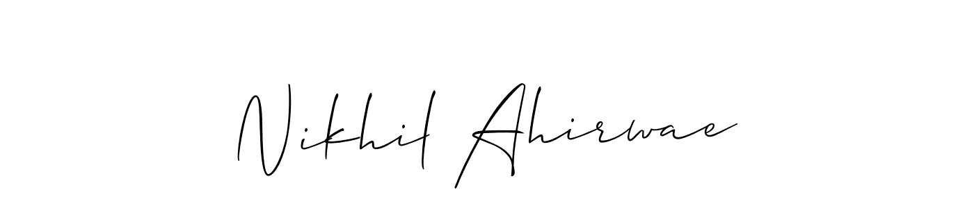Design your own signature with our free online signature maker. With this signature software, you can create a handwritten (Allison_Script) signature for name Nikhil Ahirwae. Nikhil Ahirwae signature style 2 images and pictures png