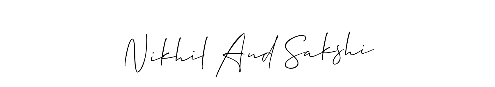Make a short Nikhil And Sakshi signature style. Manage your documents anywhere anytime using Allison_Script. Create and add eSignatures, submit forms, share and send files easily. Nikhil And Sakshi signature style 2 images and pictures png