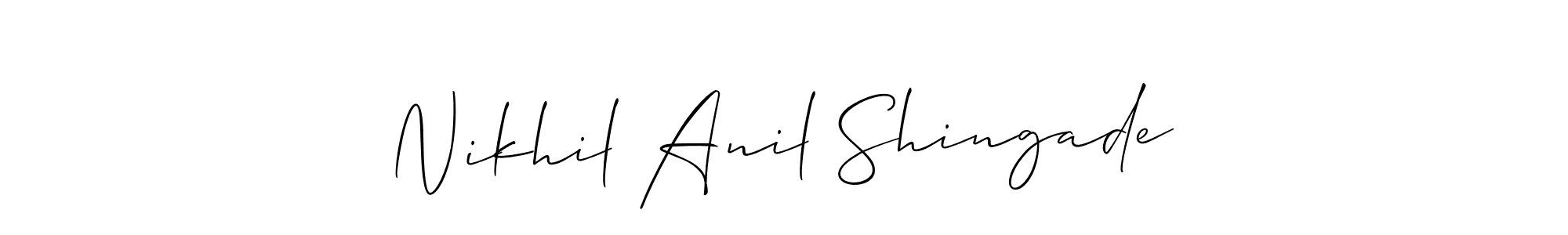 Nikhil Anil Shingade stylish signature style. Best Handwritten Sign (Allison_Script) for my name. Handwritten Signature Collection Ideas for my name Nikhil Anil Shingade. Nikhil Anil Shingade signature style 2 images and pictures png