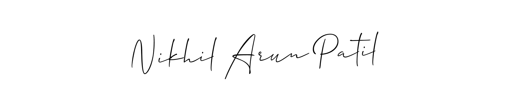 It looks lik you need a new signature style for name Nikhil Arun Patil. Design unique handwritten (Allison_Script) signature with our free signature maker in just a few clicks. Nikhil Arun Patil signature style 2 images and pictures png