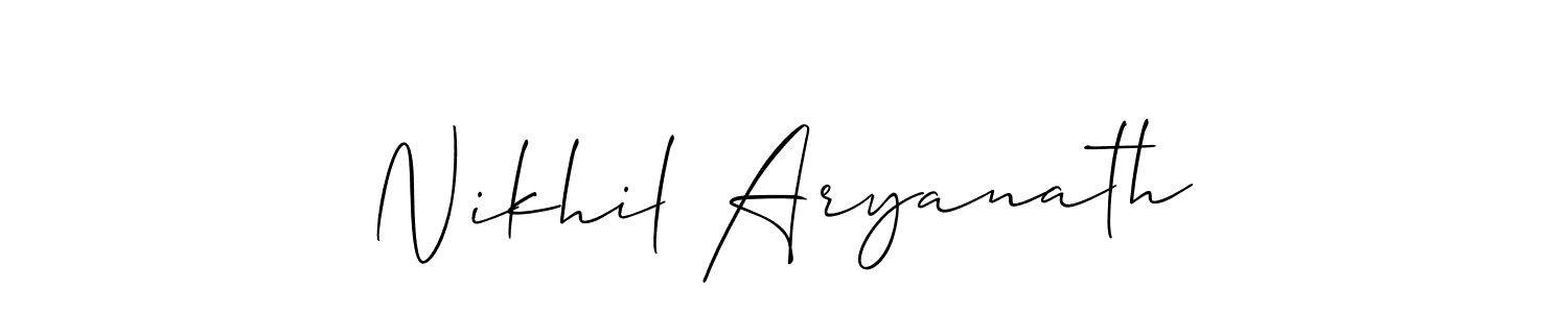 Make a short Nikhil Aryanath signature style. Manage your documents anywhere anytime using Allison_Script. Create and add eSignatures, submit forms, share and send files easily. Nikhil Aryanath signature style 2 images and pictures png