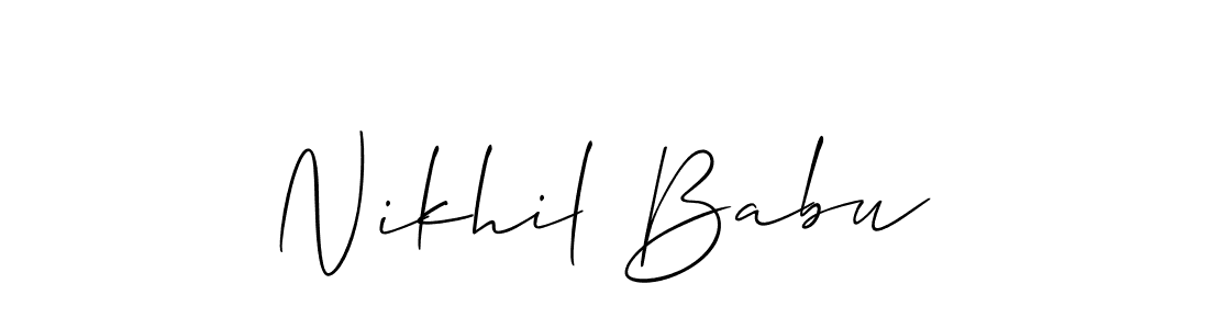 Design your own signature with our free online signature maker. With this signature software, you can create a handwritten (Allison_Script) signature for name Nikhil Babu. Nikhil Babu signature style 2 images and pictures png