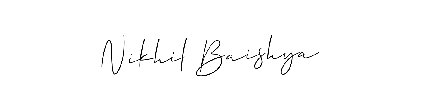 Similarly Allison_Script is the best handwritten signature design. Signature creator online .You can use it as an online autograph creator for name Nikhil Baishya. Nikhil Baishya signature style 2 images and pictures png
