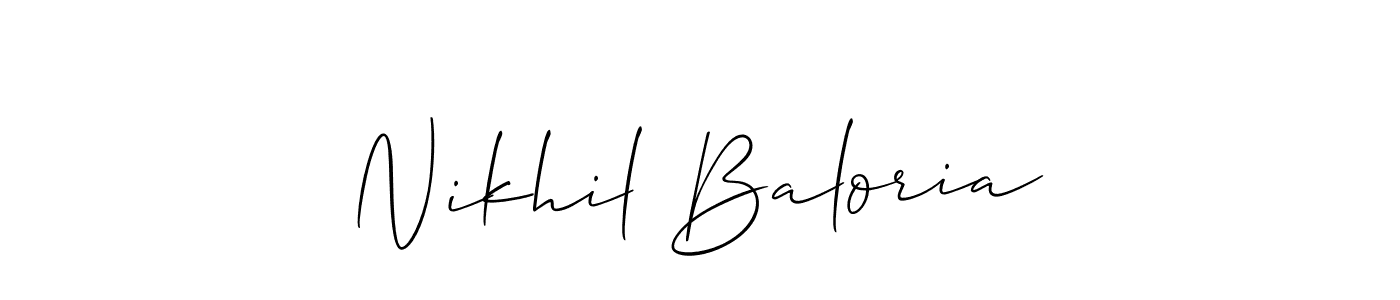 Also we have Nikhil Baloria name is the best signature style. Create professional handwritten signature collection using Allison_Script autograph style. Nikhil Baloria signature style 2 images and pictures png