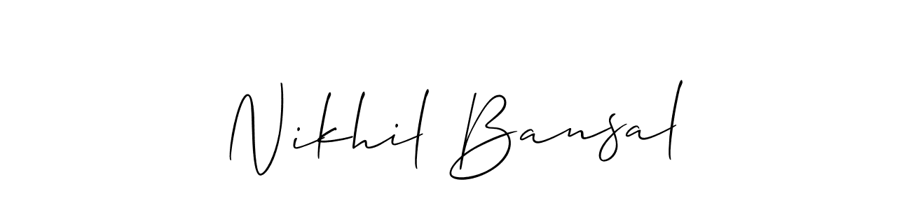 This is the best signature style for the Nikhil Bansal name. Also you like these signature font (Allison_Script). Mix name signature. Nikhil Bansal signature style 2 images and pictures png