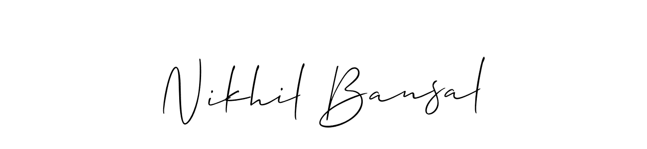 Similarly Allison_Script is the best handwritten signature design. Signature creator online .You can use it as an online autograph creator for name Nikhil Bansal. Nikhil Bansal signature style 2 images and pictures png