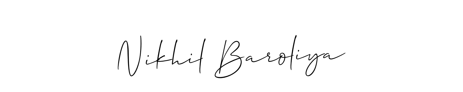 You can use this online signature creator to create a handwritten signature for the name Nikhil Baroliya. This is the best online autograph maker. Nikhil Baroliya signature style 2 images and pictures png