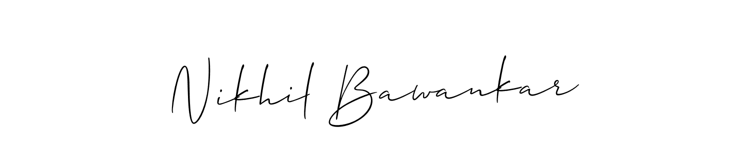 It looks lik you need a new signature style for name Nikhil Bawankar. Design unique handwritten (Allison_Script) signature with our free signature maker in just a few clicks. Nikhil Bawankar signature style 2 images and pictures png