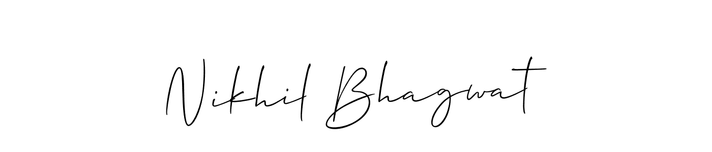 Create a beautiful signature design for name Nikhil Bhagwat. With this signature (Allison_Script) fonts, you can make a handwritten signature for free. Nikhil Bhagwat signature style 2 images and pictures png