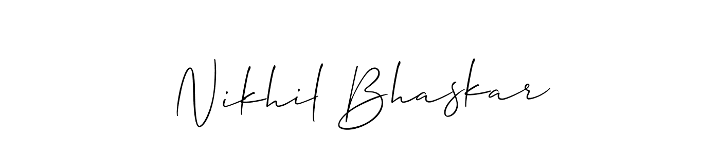 You should practise on your own different ways (Allison_Script) to write your name (Nikhil Bhaskar) in signature. don't let someone else do it for you. Nikhil Bhaskar signature style 2 images and pictures png
