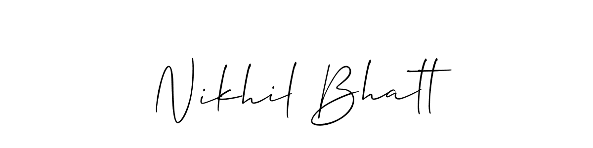 Create a beautiful signature design for name Nikhil Bhatt. With this signature (Allison_Script) fonts, you can make a handwritten signature for free. Nikhil Bhatt signature style 2 images and pictures png