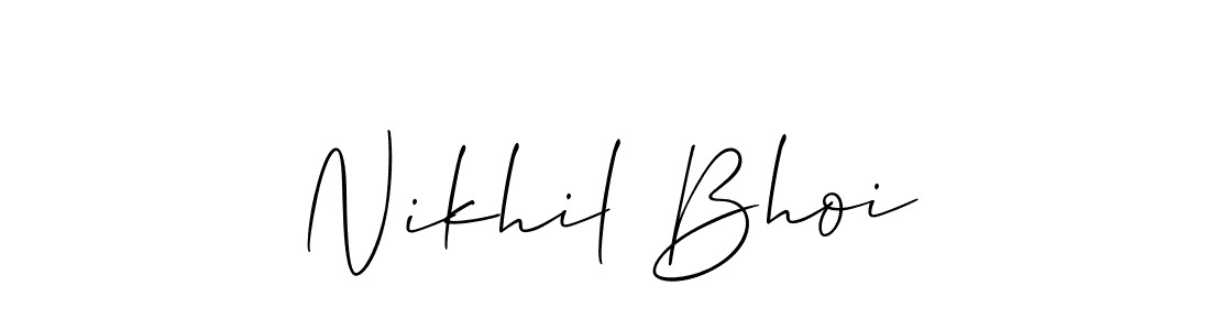 You should practise on your own different ways (Allison_Script) to write your name (Nikhil Bhoi) in signature. don't let someone else do it for you. Nikhil Bhoi signature style 2 images and pictures png