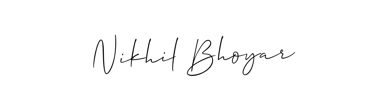 Also we have Nikhil Bhoyar name is the best signature style. Create professional handwritten signature collection using Allison_Script autograph style. Nikhil Bhoyar signature style 2 images and pictures png