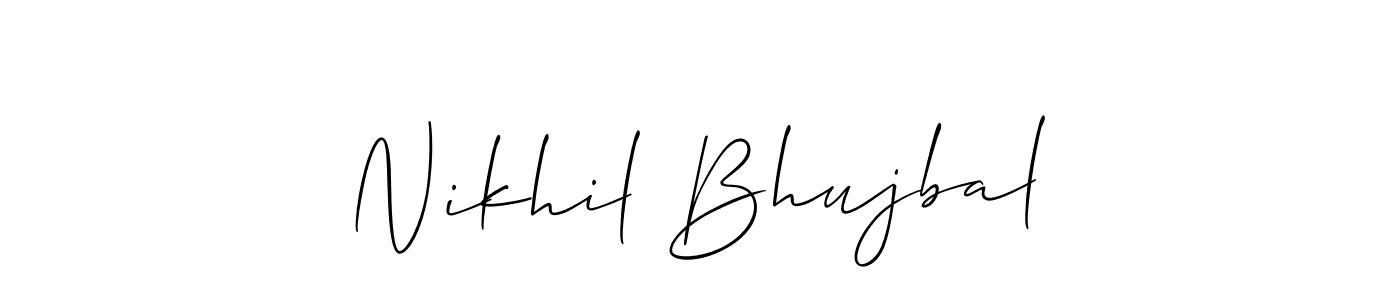 Make a beautiful signature design for name Nikhil Bhujbal. With this signature (Allison_Script) style, you can create a handwritten signature for free. Nikhil Bhujbal signature style 2 images and pictures png