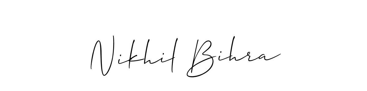 Also we have Nikhil Bihra name is the best signature style. Create professional handwritten signature collection using Allison_Script autograph style. Nikhil Bihra signature style 2 images and pictures png