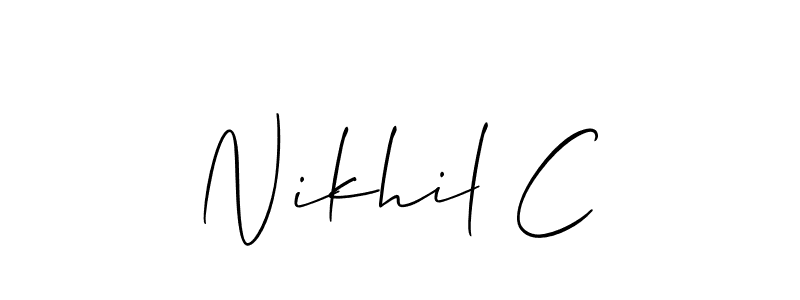 Create a beautiful signature design for name Nikhil C. With this signature (Allison_Script) fonts, you can make a handwritten signature for free. Nikhil C signature style 2 images and pictures png