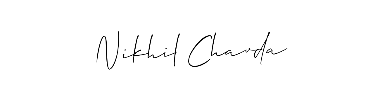 It looks lik you need a new signature style for name Nikhil Chavda. Design unique handwritten (Allison_Script) signature with our free signature maker in just a few clicks. Nikhil Chavda signature style 2 images and pictures png