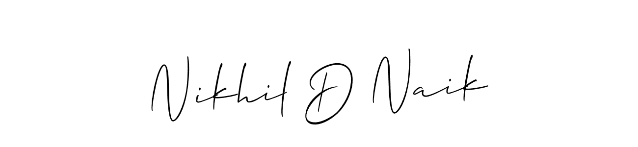 How to make Nikhil D Naik signature? Allison_Script is a professional autograph style. Create handwritten signature for Nikhil D Naik name. Nikhil D Naik signature style 2 images and pictures png