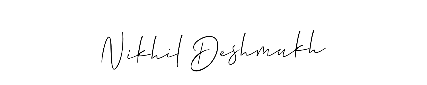 Allison_Script is a professional signature style that is perfect for those who want to add a touch of class to their signature. It is also a great choice for those who want to make their signature more unique. Get Nikhil Deshmukh name to fancy signature for free. Nikhil Deshmukh signature style 2 images and pictures png