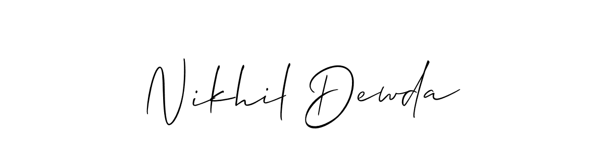 It looks lik you need a new signature style for name Nikhil Dewda. Design unique handwritten (Allison_Script) signature with our free signature maker in just a few clicks. Nikhil Dewda signature style 2 images and pictures png
