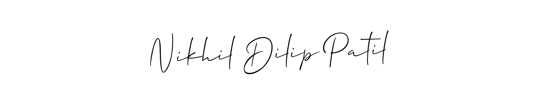 Make a short Nikhil Dilip Patil signature style. Manage your documents anywhere anytime using Allison_Script. Create and add eSignatures, submit forms, share and send files easily. Nikhil Dilip Patil signature style 2 images and pictures png