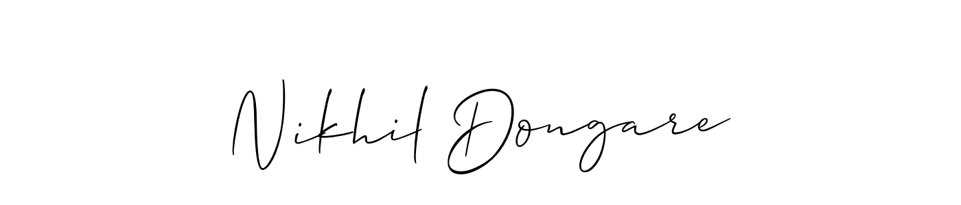 if you are searching for the best signature style for your name Nikhil Dongare. so please give up your signature search. here we have designed multiple signature styles  using Allison_Script. Nikhil Dongare signature style 2 images and pictures png