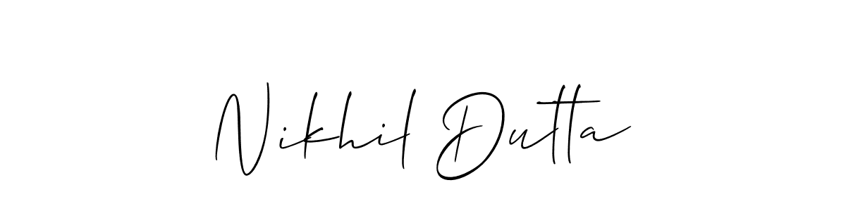 Nikhil Dutta stylish signature style. Best Handwritten Sign (Allison_Script) for my name. Handwritten Signature Collection Ideas for my name Nikhil Dutta. Nikhil Dutta signature style 2 images and pictures png