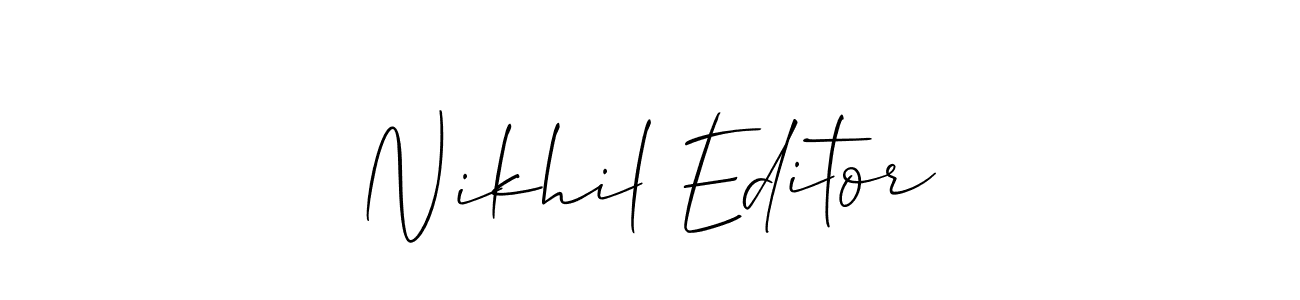 It looks lik you need a new signature style for name Nikhil Editor. Design unique handwritten (Allison_Script) signature with our free signature maker in just a few clicks. Nikhil Editor signature style 2 images and pictures png
