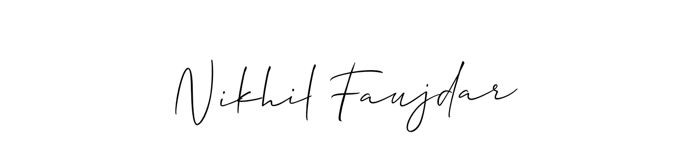 Also we have Nikhil Faujdar name is the best signature style. Create professional handwritten signature collection using Allison_Script autograph style. Nikhil Faujdar signature style 2 images and pictures png