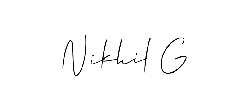 You can use this online signature creator to create a handwritten signature for the name Nikhil G. This is the best online autograph maker. Nikhil G signature style 2 images and pictures png