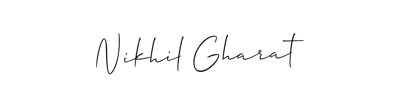 Similarly Allison_Script is the best handwritten signature design. Signature creator online .You can use it as an online autograph creator for name Nikhil Gharat. Nikhil Gharat signature style 2 images and pictures png