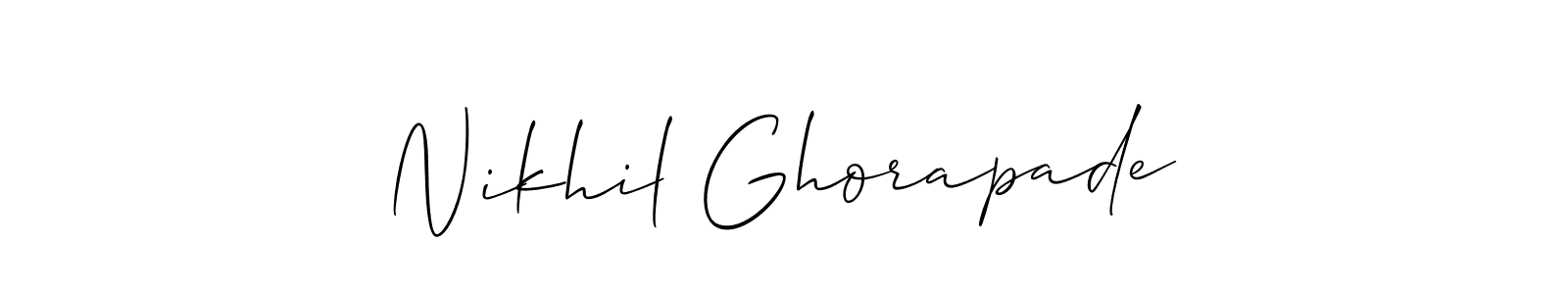 How to make Nikhil Ghorapade signature? Allison_Script is a professional autograph style. Create handwritten signature for Nikhil Ghorapade name. Nikhil Ghorapade signature style 2 images and pictures png