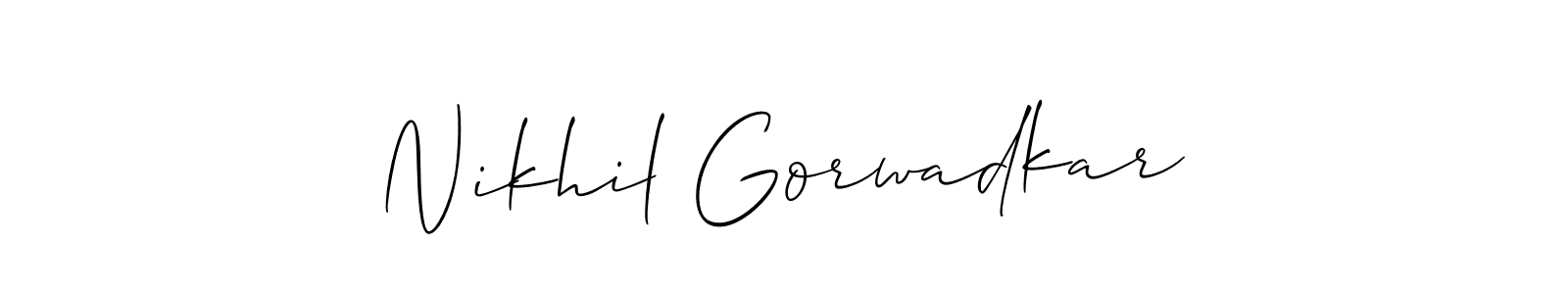 How to Draw Nikhil Gorwadkar signature style? Allison_Script is a latest design signature styles for name Nikhil Gorwadkar. Nikhil Gorwadkar signature style 2 images and pictures png