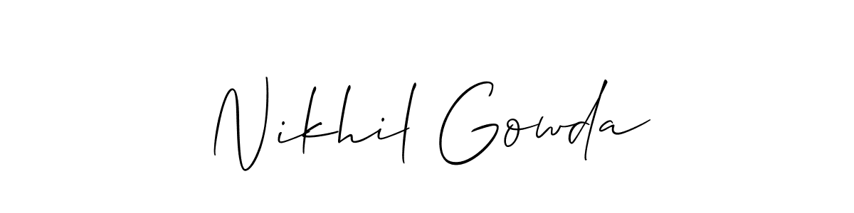You should practise on your own different ways (Allison_Script) to write your name (Nikhil Gowda) in signature. don't let someone else do it for you. Nikhil Gowda signature style 2 images and pictures png