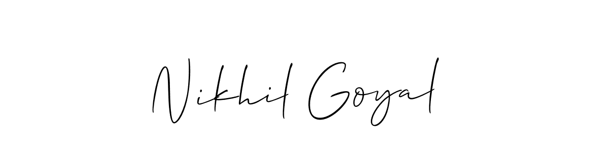 Design your own signature with our free online signature maker. With this signature software, you can create a handwritten (Allison_Script) signature for name Nikhil Goyal. Nikhil Goyal signature style 2 images and pictures png