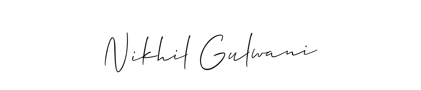 The best way (Allison_Script) to make a short signature is to pick only two or three words in your name. The name Nikhil Gulwani include a total of six letters. For converting this name. Nikhil Gulwani signature style 2 images and pictures png