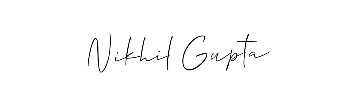 How to make Nikhil Gupta name signature. Use Allison_Script style for creating short signs online. This is the latest handwritten sign. Nikhil Gupta signature style 2 images and pictures png