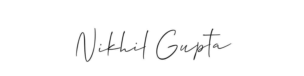 How to make Nikhil Gupta name signature. Use Allison_Script style for creating short signs online. This is the latest handwritten sign. Nikhil Gupta signature style 2 images and pictures png