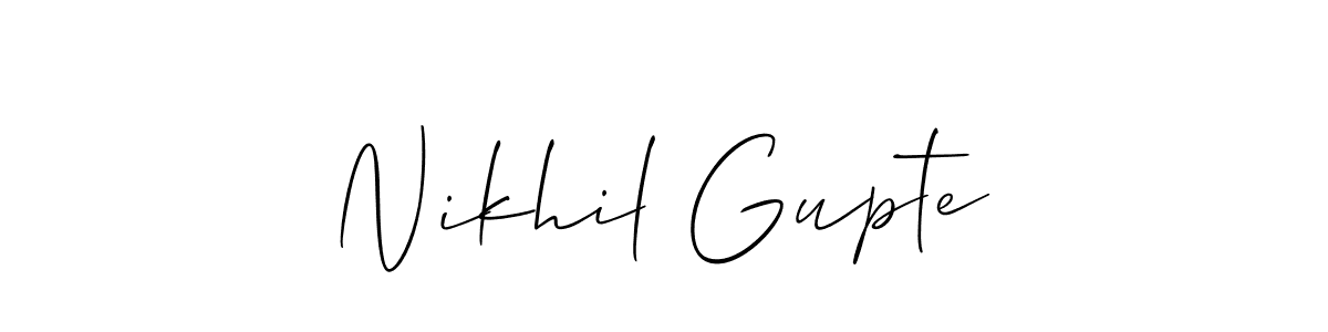 Design your own signature with our free online signature maker. With this signature software, you can create a handwritten (Allison_Script) signature for name Nikhil Gupte. Nikhil Gupte signature style 2 images and pictures png