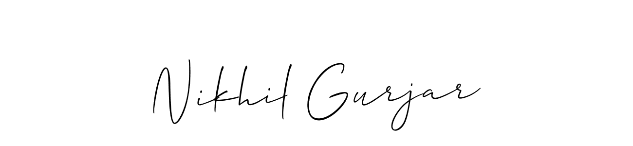 Make a short Nikhil Gurjar signature style. Manage your documents anywhere anytime using Allison_Script. Create and add eSignatures, submit forms, share and send files easily. Nikhil Gurjar signature style 2 images and pictures png